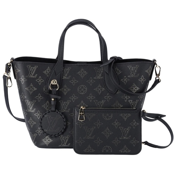 Louis Vuitton Blossom PM Monogram Mahina Noir M23393 Black Gold Small Tote - Picture 3 of 16